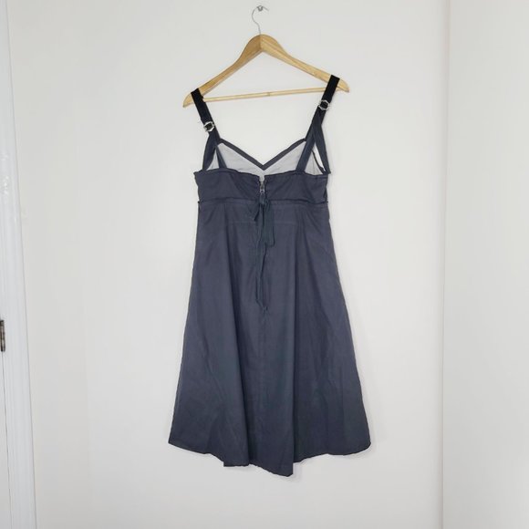 Phillipe Dubuc Empire Waist A-Line Dress Fit and Flare Black Thick Straps Classy - Picture 6 of 11